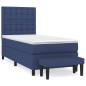 vidaXL Boxspringbett mit Matratze Blau 80x200 cm Stoff vidaXL Boxspringbett mit Matratze Blau 80x200 cm Stoff