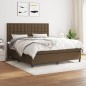 vidaXL Boxspringbett mit Matratze Dunkelbraun 180x200 cm Stoff vidaXL Boxspringbett mit Matratze Dunkelbraun 180x200 cm Stoff