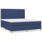 vidaXL Boxspringbett mit Matratze Blau 160x200 cm Stoff vidaXL Boxspringbett mit Matratze Blau 160x200 cm Stoff