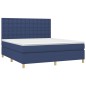 vidaXL Boxspringbett mit Matratze Blau 160x200 cm Stoff vidaXL Boxspringbett mit Matratze Blau 160x200 cm Stoff