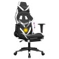 vidaXL Gaming-Stuhl mit Massage & Fußstütze Schwarz & Weiß Kunstleder vidaXL Gaming-Stuhl mit Massage & Fußstütze Schwarz & Weiß Kunstleder