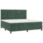 vidaXL Boxspringbett mit Matratze & LED Dunkelgrün 200x200 cm Samt vidaXL Boxspringbett mit Matratze & LED Dunkelgrün 200x200 cm Samt