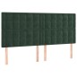 vidaXL Boxspringbett mit Matratze & LED Dunkelgrün 200x200 cm Samt vidaXL Boxspringbett mit Matratze & LED Dunkelgrün 200x200 cm Samt