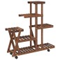 vidaXL Blumenständer mit Rollen 95x25x101 cm Massivholz Tanne