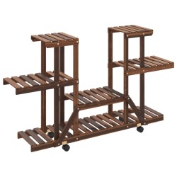 vidaXL Blumenständer mit Rollen 110x25x78 cm Massivholz Tanne