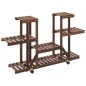 vidaXL Blumenständer mit Rollen 110x25x78 cm Massivholz Tanne vidaXL Blumenständer mit Rollen 110x25x78 cm Massivholz Tanne