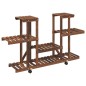 vidaXL Blumenständer mit Rollen 110x25x78 cm Massivholz Tanne vidaXL Blumenständer mit Rollen 110x25x78 cm Massivholz Tanne
