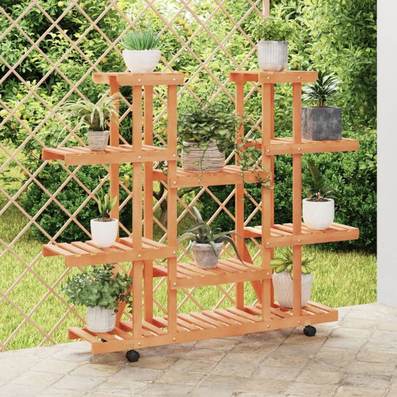 vidaXL Blumenständer mit Rollen 110x25x115 cm Massivholz Tanne vidaXL Blumenständer mit Rollen 110x25x115 cm Massivholz Tanne