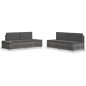 4-tlg. Garten-Lounge-Set Poly Rattan Grau 4-tlg. Garten-Lounge-Set Poly Rattan Grau