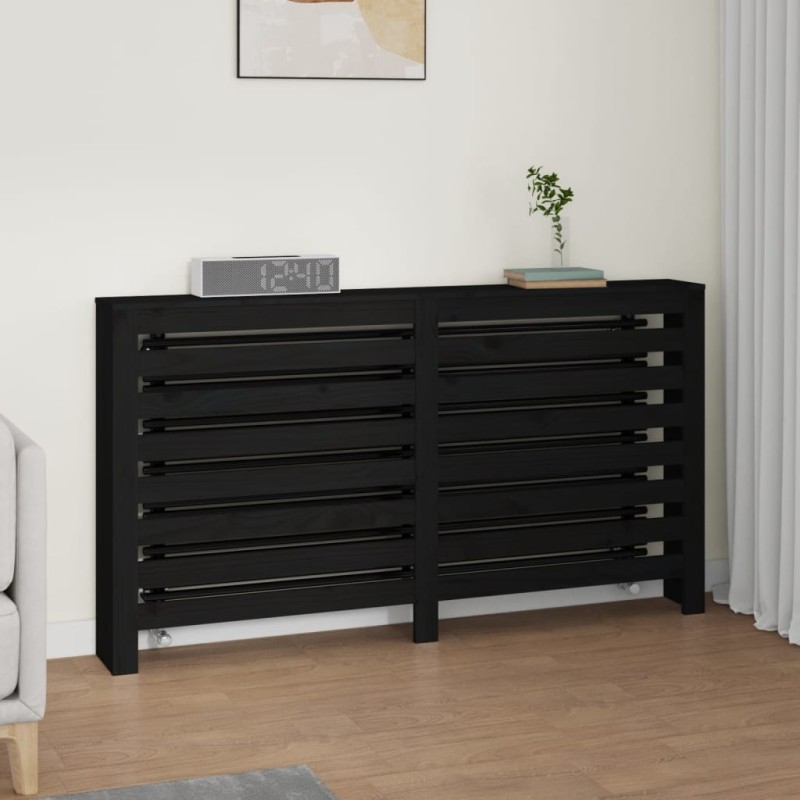 vidaXL Heizkörperverkleidung Schwarz 153x19x84 cm Massivholz Kiefer vidaXL Heizkörperverkleidung Schwarz 153x19x84 cm Massivholz Kiefer