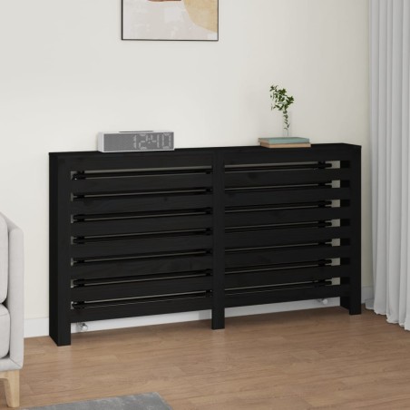 vidaXL Heizkörperverkleidung Schwarz 153x19x84 cm Massivholz Kiefer