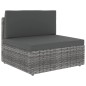 4-tlg. Garten-Lounge-Set Poly Rattan Grau 4-tlg. Garten-Lounge-Set Poly Rattan Grau