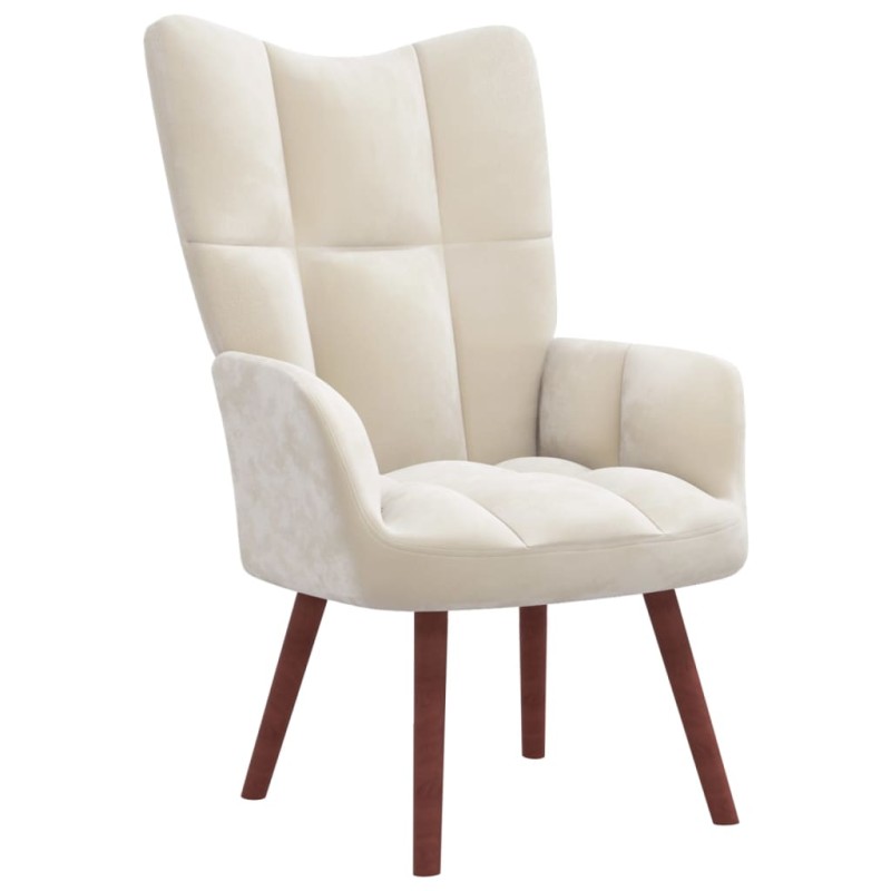 vidaXL Relaxsessel Cremeweiß Samt vidaXL Relaxsessel Cremeweiß Samt