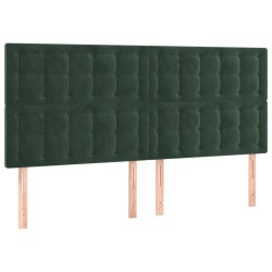 vidaXL Kopfteile 4 Stk. Dunkelgrün 100x5x78/88 cm Samt