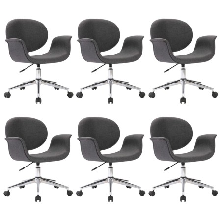 Drehbare Esszimmerstühle 6 Stk. Grau Stoff