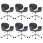 Drehbare Esszimmerstühle 6 Stk. Grau Stoff Drehbare Esszimmerstühle 6 Stk. Grau Stoff
