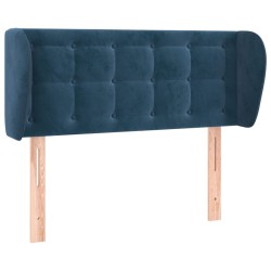 vidaXL Kopfteil mit Ohren Dunkelblau 103x23x78/88 cm Samt