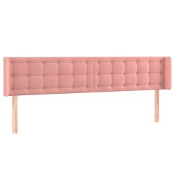 vidaXL Kopfteil mit Ohren Rosa 163x16x78/88 cm Samt