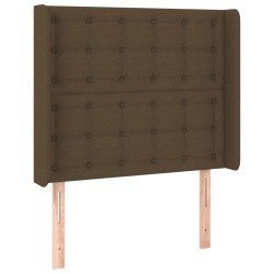 vidaXL Kopfteil mit Ohren Dunkelbraun 93x16x118/128 cm Stoff