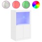 vidaXL Beistellschrank mit LED-Leuchten Weiß Holzwerkstoff vidaXL Beistellschrank mit LED-Leuchten Weiß Holzwerkstoff
