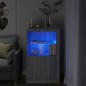 vidaXL Beistellschrank mit LED-Leuchten Grau Sonoma Holzwerkstoff vidaXL Beistellschrank mit LED-Leuchten Grau Sonoma Holzwerkstoff
