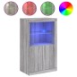 vidaXL Beistellschrank mit LED-Leuchten Grau Sonoma Holzwerkstoff vidaXL Beistellschrank mit LED-Leuchten Grau Sonoma Holzwerkstoff