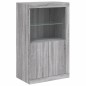vidaXL Beistellschrank mit LED-Leuchten Grau Sonoma Holzwerkstoff vidaXL Beistellschrank mit LED-Leuchten Grau Sonoma Holzwerkstoff