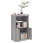 vidaXL Beistellschrank mit LED-Leuchten Grau Sonoma Holzwerkstoff vidaXL Beistellschrank mit LED-Leuchten Grau Sonoma Holzwerkstoff