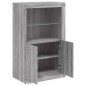 vidaXL Beistellschrank mit LED-Leuchten Grau Sonoma Holzwerkstoff vidaXL Beistellschrank mit LED-Leuchten Grau Sonoma Holzwerkstoff