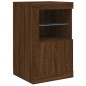 vidaXL Beistellschrank mit LED-Leuchten Braun Eiche Holzwerkstoff vidaXL Beistellschrank mit LED-Leuchten Braun Eiche Holzwerkstoff