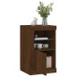 vidaXL Beistellschrank mit LED-Leuchten Braun Eiche Holzwerkstoff vidaXL Beistellschrank mit LED-Leuchten Braun Eiche Holzwerkstoff