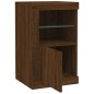 vidaXL Beistellschrank mit LED-Leuchten Braun Eiche Holzwerkstoff vidaXL Beistellschrank mit LED-Leuchten Braun Eiche Holzwerkstoff