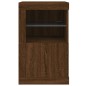 vidaXL Beistellschrank mit LED-Leuchten Braun Eiche Holzwerkstoff vidaXL Beistellschrank mit LED-Leuchten Braun Eiche Holzwerkstoff
