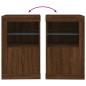 vidaXL Beistellschrank mit LED-Leuchten Braun Eiche Holzwerkstoff vidaXL Beistellschrank mit LED-Leuchten Braun Eiche Holzwerkstoff