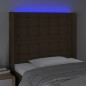 vidaXL LED Kopfteil Dunkelbraun 93x16x118/128 cm Stoff