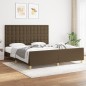 vidaXL Bettgestell mit Kopfteil Dunkelbraun 180x200 cm Stoff vidaXL Bettgestell mit Kopfteil Dunkelbraun 180x200 cm Stoff