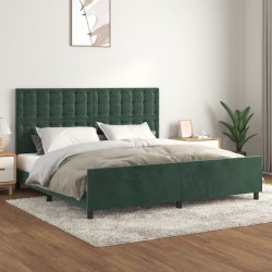 vidaXL Bettgestell mit Kopfteil Dunkelgrün 200x200 cm Samt