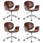 Drehbare Esszimmerstühle 4 Stk. Kunstleder Braun Drehbare Esszimmerstühle 4 Stk. Kunstleder Braun