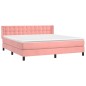 vidaXL Boxspringbett mit Matratze Rosa 160x200 cm Samt vidaXL Boxspringbett mit Matratze Rosa 160x200 cm Samt