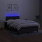 vidaXL Boxspringbett mit Matratze & LED Schwarz 120x200 cm Stoff vidaXL Boxspringbett mit Matratze & LED Schwarz 120x200 cm Stoff