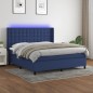 vidaXL Boxspringbett mit Matratze & LED Blau 160x200 cm Stoff vidaXL Boxspringbett mit Matratze & LED Blau 160x200 cm Stoff