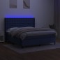 vidaXL Boxspringbett mit Matratze & LED Blau 160x200 cm Stoff vidaXL Boxspringbett mit Matratze & LED Blau 160x200 cm Stoff