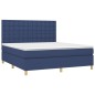 vidaXL Boxspringbett mit Matratze & LED Blau 160x200 cm Stoff vidaXL Boxspringbett mit Matratze & LED Blau 160x200 cm Stoff