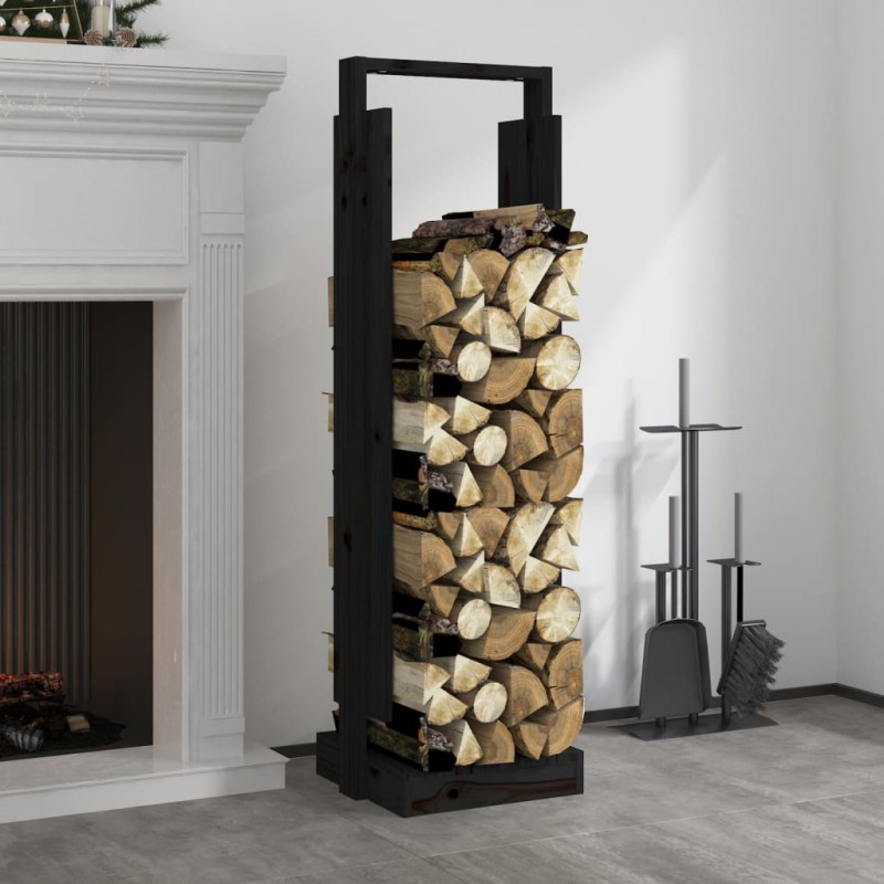 vidaXL Kaminholzhalter Schwarz 33,5x30x110 cm Massivholz Kiefer vidaXL Kaminholzhalter Schwarz 33,5x30x110 cm Massivholz Kiefer