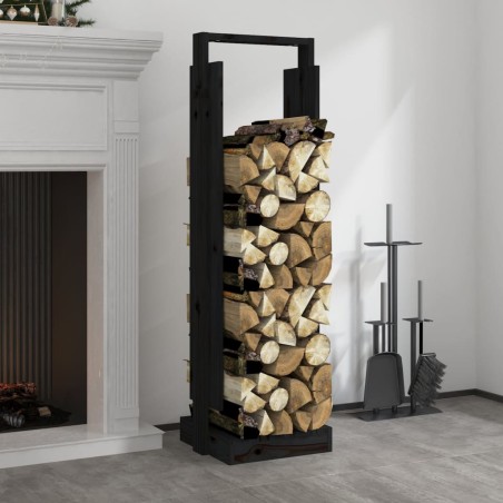 vidaXL Kaminholzhalter Schwarz 33,5x30x110 cm Massivholz Kiefer