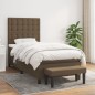 vidaXL Boxspringbett mit Matratze Dunkelbraun 90x200 cm Stoff vidaXL Boxspringbett mit Matratze Dunkelbraun 90x200 cm Stoff