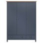 vidaXL Kleiderschrank mit 3 Türen Hill Grau 127x50x170 cm Kiefernholz vidaXL Kleiderschrank mit 3 Türen Hill Grau 127x50x170 cm Kiefernholz