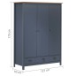 vidaXL Kleiderschrank mit 3 Türen Hill Grau 127x50x170 cm Kiefernholz vidaXL Kleiderschrank mit 3 Türen Hill Grau 127x50x170 cm Kiefernholz