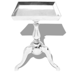 vidaXL Beistelltisch Quadratisch Aluminium Silber