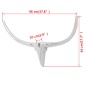 Wall Mounted Aluminium Stiers Kopf Dekoration Silber 96cm Wall Mounted Aluminium Stiers Kopf Dekoration Silber 96cm